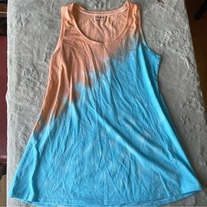 Spanx Women's Orange and Blue Tie-Dye Tank Top medium